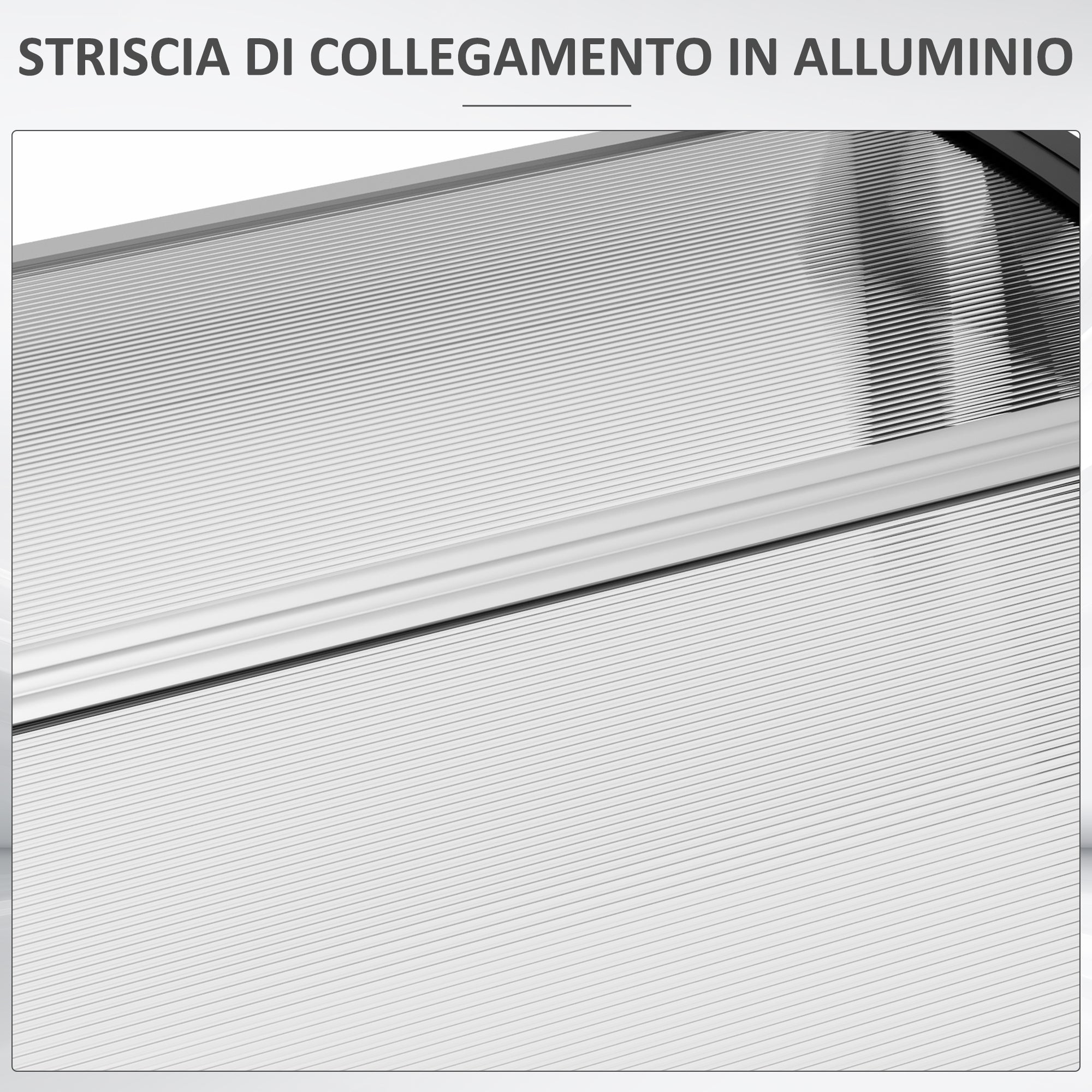 Outdoor Canopy Awning 200x96cm, Polycarbonate and Aluminum Awning for Balconies, Windows, and Doors, Clear