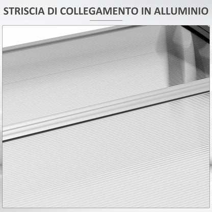 Outdoor Canopy Awning 200x96cm, Polycarbonate and Aluminum Awning for Balconies, Windows, and Doors, Clear