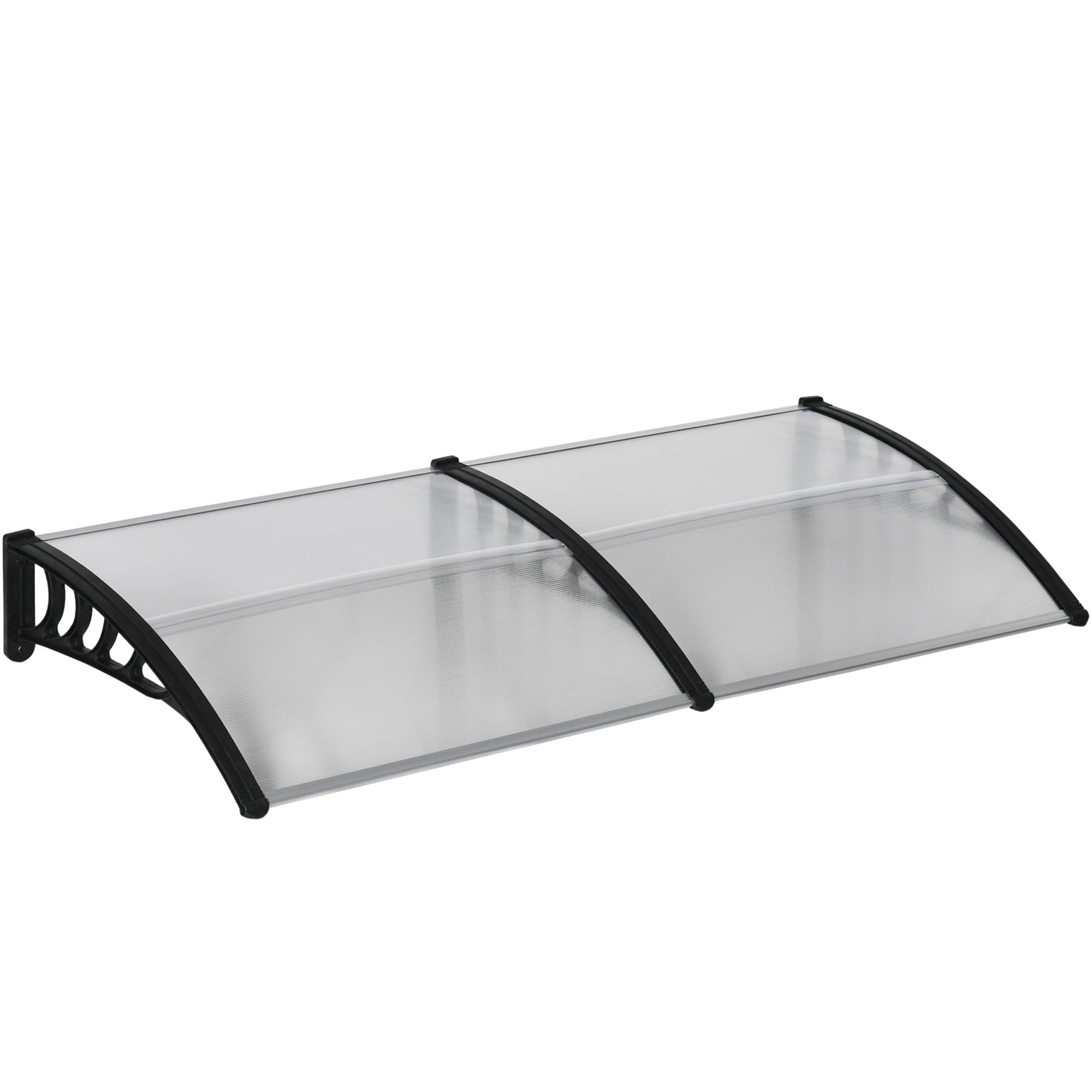 Outdoor Canopy Awning 200x96cm, Polycarbonate and Aluminum Awning for Balconies, Windows, and Doors, Clear