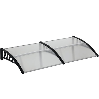 Outdoor Canopy Awning 200x96cm, Polycarbonate and Aluminum Awning for Balconies, Windows, and Doors, Clear