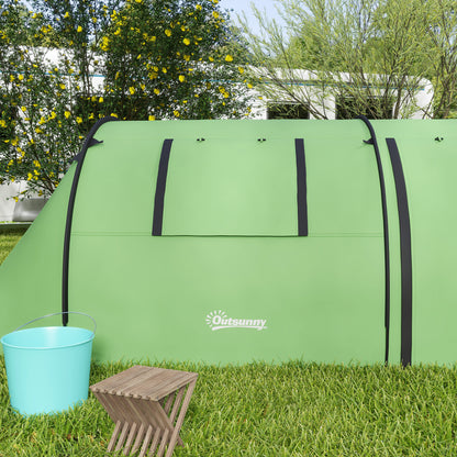 3–4 Person Waterproof Family Tent with Separate Bedroom & Living Area, 3000 mm Hydrostatic Head, Dark Green
