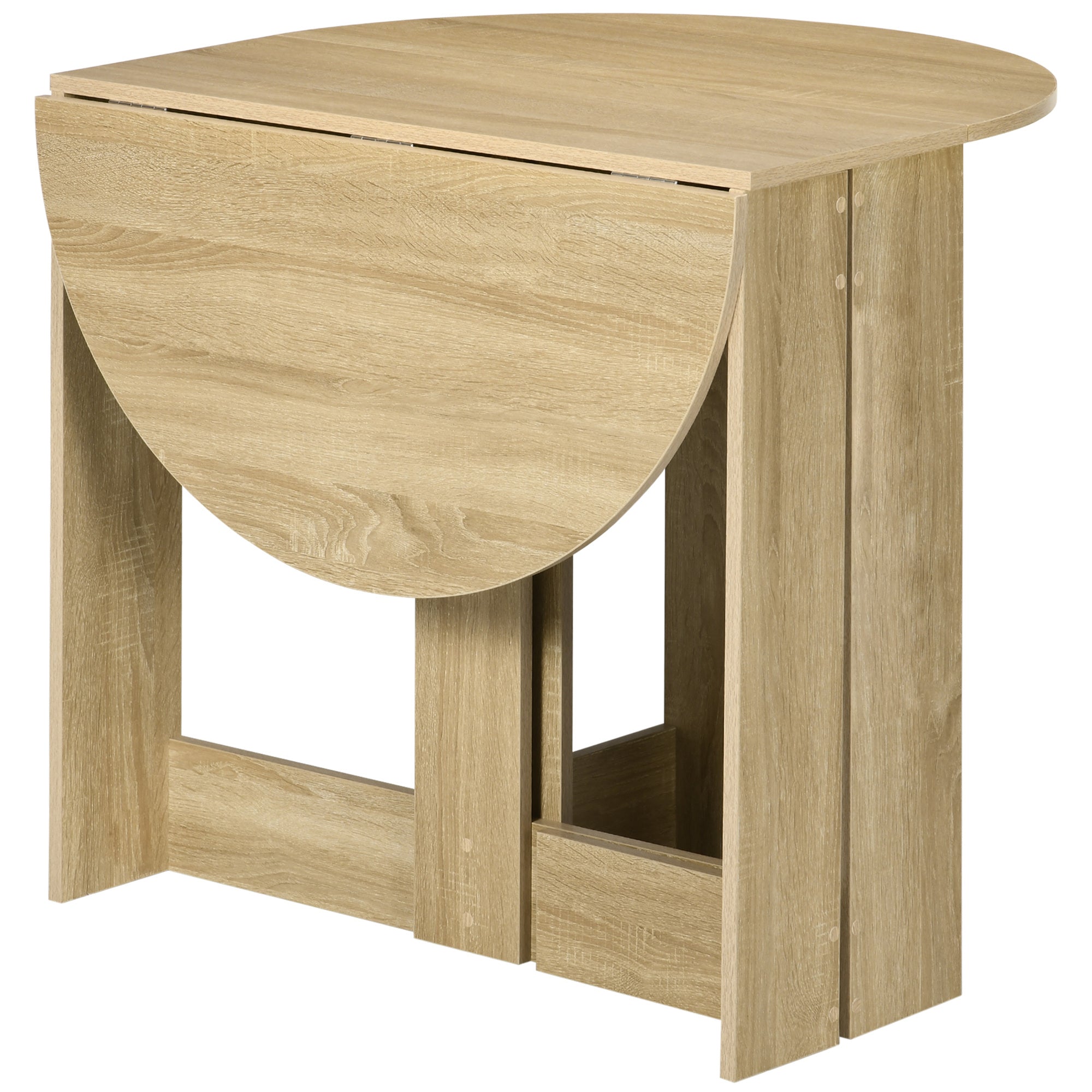 Folding Dining Table Kitchen Table with 2 Folding Wings Foldable Table for 2-4 Persons 104x76x73.7 cm Oak