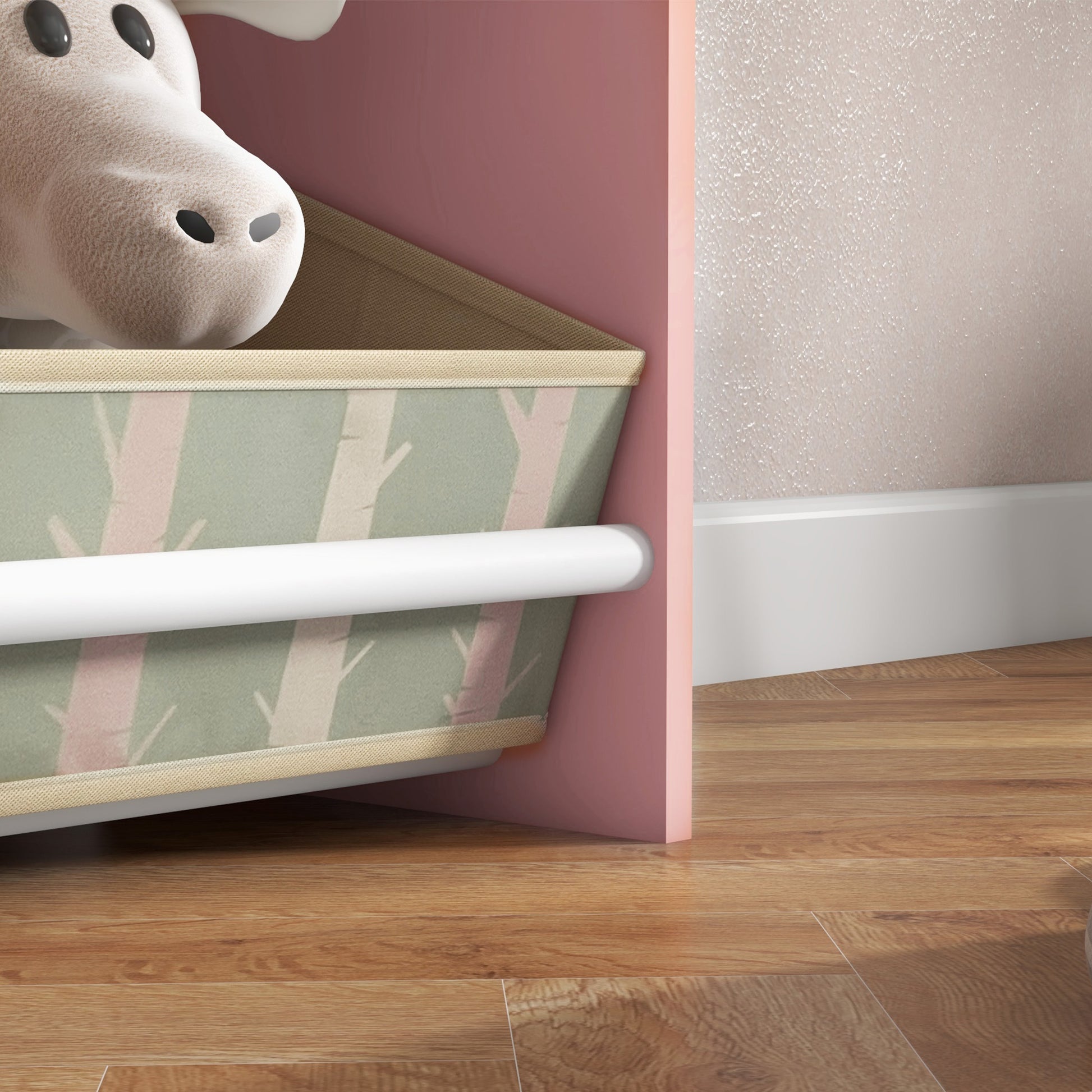 ZONEKIZ Toy Storage Shelf for Kids with Chalkboard, Children's Room Furniture with Removable Drawers and Shelves, Living Room and Nursery Decor, Pink