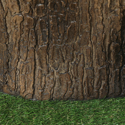 Decorative Garden Tree Trunk Ø38x42 cm Natural Style in Magnesium Oxide Use as Side Table Stool or Plant Stand Indoor and Outdoor