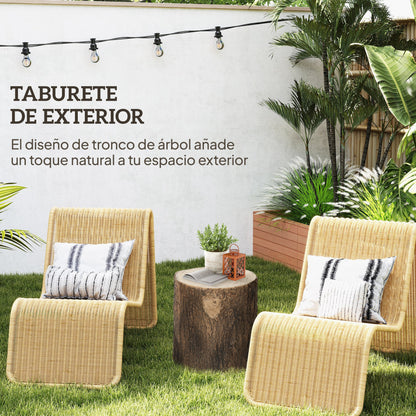 Decorative Garden Tree Trunk Ø38x42 cm Natural Style in Magnesium Oxide Use as Side Table Stool or Plant Stand Indoor and Outdoor