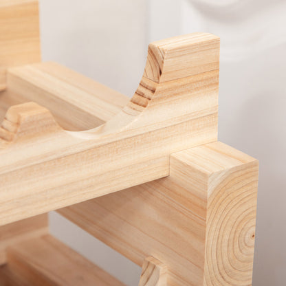 Fir Wood Wine Rack, Wine Cellar with 4 Shelves for 48 Bottles and Max Weight 60 kg, 114x28x56.5 cm, Natural Wood