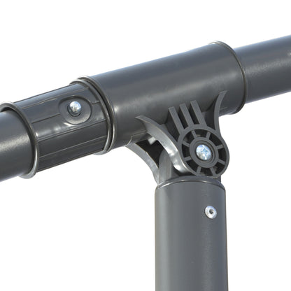 Cantilever Umbrella, Ø2.92m Patio Umbrella with Hand Crank, Weights, Umbrella Cover, Cross Base, Market Umbrella for Balcony, Steel, Oxford Dark Grey