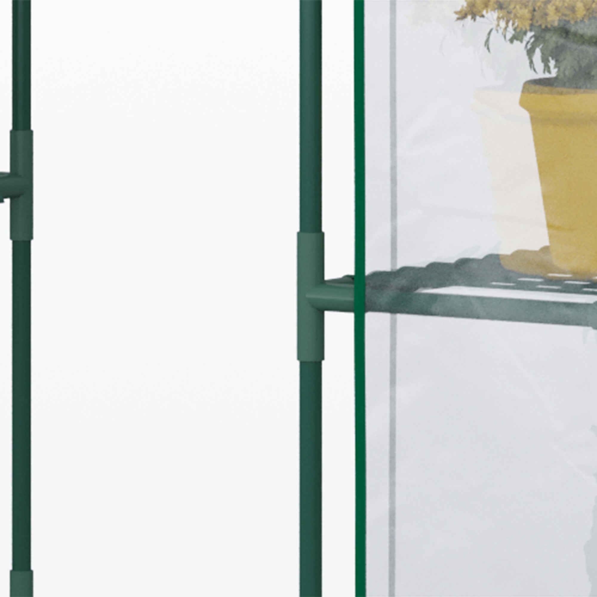Walk-in Greenhouse Tomato Greenhouse Cold Frame with 6 Shelves Transparent Steel PVC Plastic 142 x 73 x 195 cm