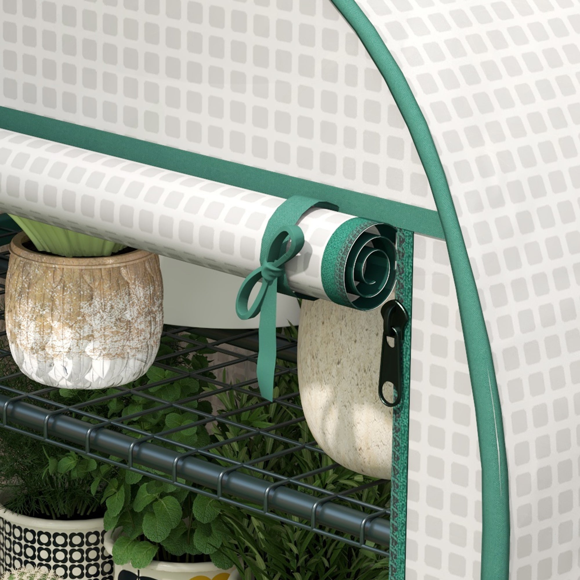 4-Tier PE Garden Greenhouse with Shelves, Balcony Greenhouse, Reinforced 130 g/m² Tarpaulin, Steel Frame, Roll-Up Zippered Door, for Vegetables Plants Flowers, 80 x 50 x 160 cm, White