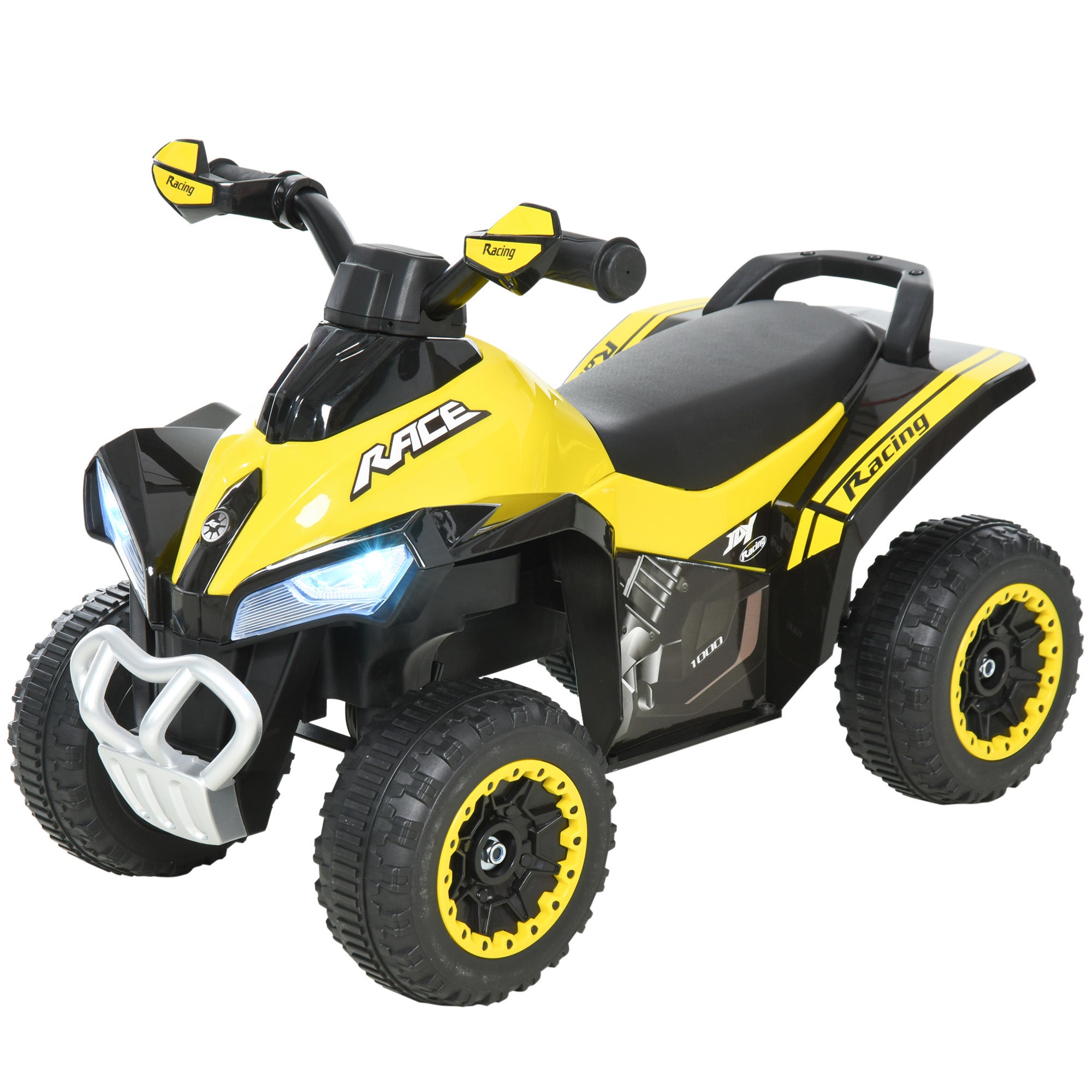 Kids Ride On Car Pedal Go Kart with Foot Push Ride-On Toy Children's Vehicle for 18-36 months Lights Music Plastic Steel Yellow 67.5 x 38 x 44 cm