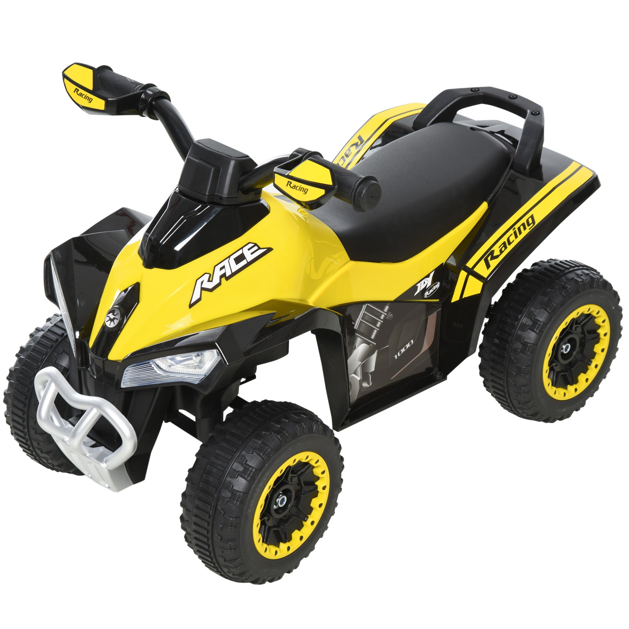 Kids Ride On Car Pedal Go Kart with Foot Push Ride-On Toy Children's Vehicle for 18-36 months Lights Music Plastic Steel Yellow 67.5 x 38 x 44 cm