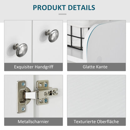 Shoe Cabinet Shoe Rack Cupboard Dresser Hallway Cabinet Highboard Cabinet Shelf 2 Doors 4 Compartments White 83 x 30 x 90 cm