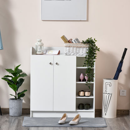 Shoe Cabinet Shoe Rack Cupboard Dresser Hallway Cabinet Highboard Cabinet Shelf 2 Doors 4 Compartments White 83 x 30 x 90 cm