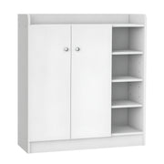 Shoe Cabinet Shoe Rack Cupboard Dresser Hallway Cabinet Highboard Cabinet Shelf 2 Doors 4 Compartments White 83 x 30 x 90 cm