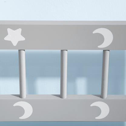 ZONEKIZ 2-in-1 Toy Chest for Children 18+ Months Kids Storage Bench with Slow-Close Lid for Bedroom Playroom Holds 110 lbs 23.6x11.8x19.7 inches Gray and White