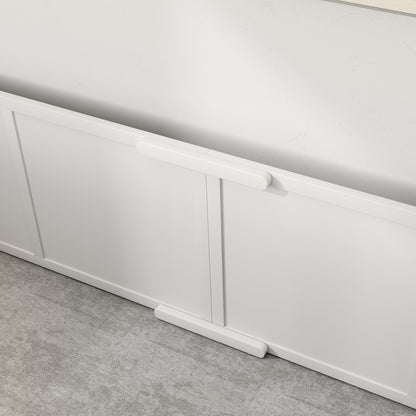 Whelping Box for Puppies, Puppy Pen with Adjustable Door, Non-Slip Dog Playpen, Puppy Playpen, Puppy Whelping Box for Small to Large Dogs, 196x96x48 cm, White