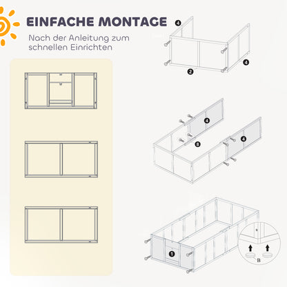 Whelping Box for Puppies, Puppy Pen with Adjustable Door, Non-Slip Dog Playpen, Puppy Playpen, Puppy Whelping Box for Small to Large Dogs, 196x96x48 cm, White