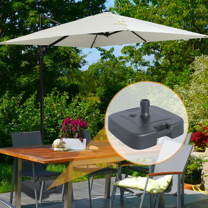 Umbrella Stand Base Fillable with Sand Water Rounded Corners HDPE Plastic Black 46 x 45 x 26 cm up to 30 kg Net Weight 1.6Kg