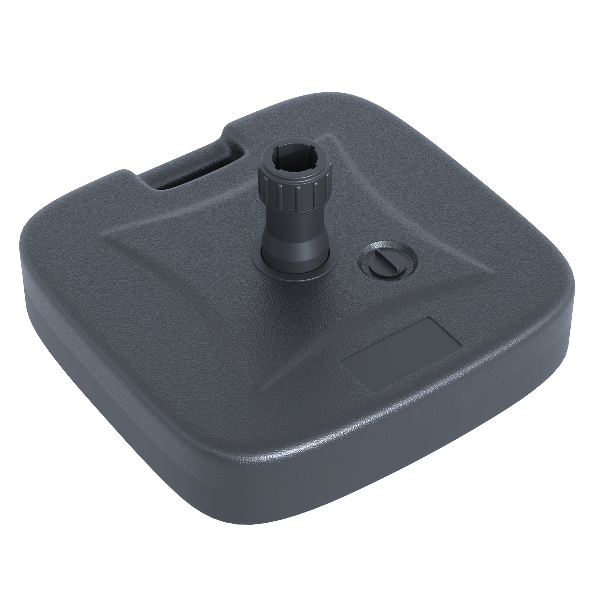 Umbrella Stand Base Fillable with Sand Water Rounded Corners HDPE Plastic Black 46 x 45 x 26 cm up to 30 kg Net Weight 1.6Kg