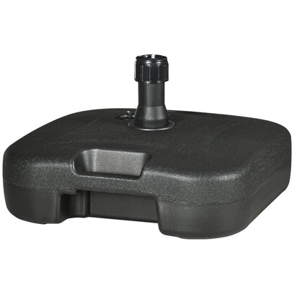 Umbrella Stand Base Fillable with Sand Water Rounded Corners HDPE Plastic Black 46 x 45 x 26 cm up to 30 kg Net Weight 1.6Kg
