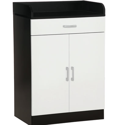 Wooden Cabinet with Drawer, Adjustable Shelf, Space-Saving Kitchen Cabinet, Living Room, and Entrance Hallway, in MDF wood, 60x40x90cm, Black and White