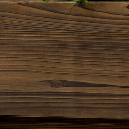 Raised Bed in Wooden Cart Design, Flower Box Wood, Plant Cart, Plant Stand for Garden and Terrace, Supports up to 50 kg, Charcoal, 120 x 53 x 55 cm