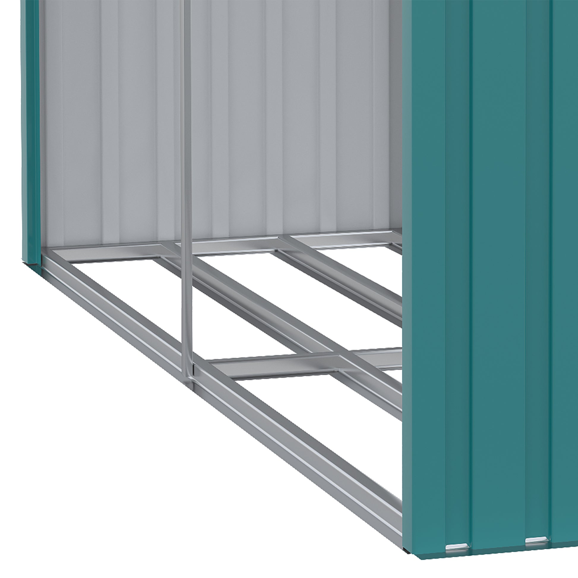 Galvanized Steel Log Shed Outdoor Log Storage Shed with Roof for Garden Terrace Patio 94.5x33.9x63 inches Green