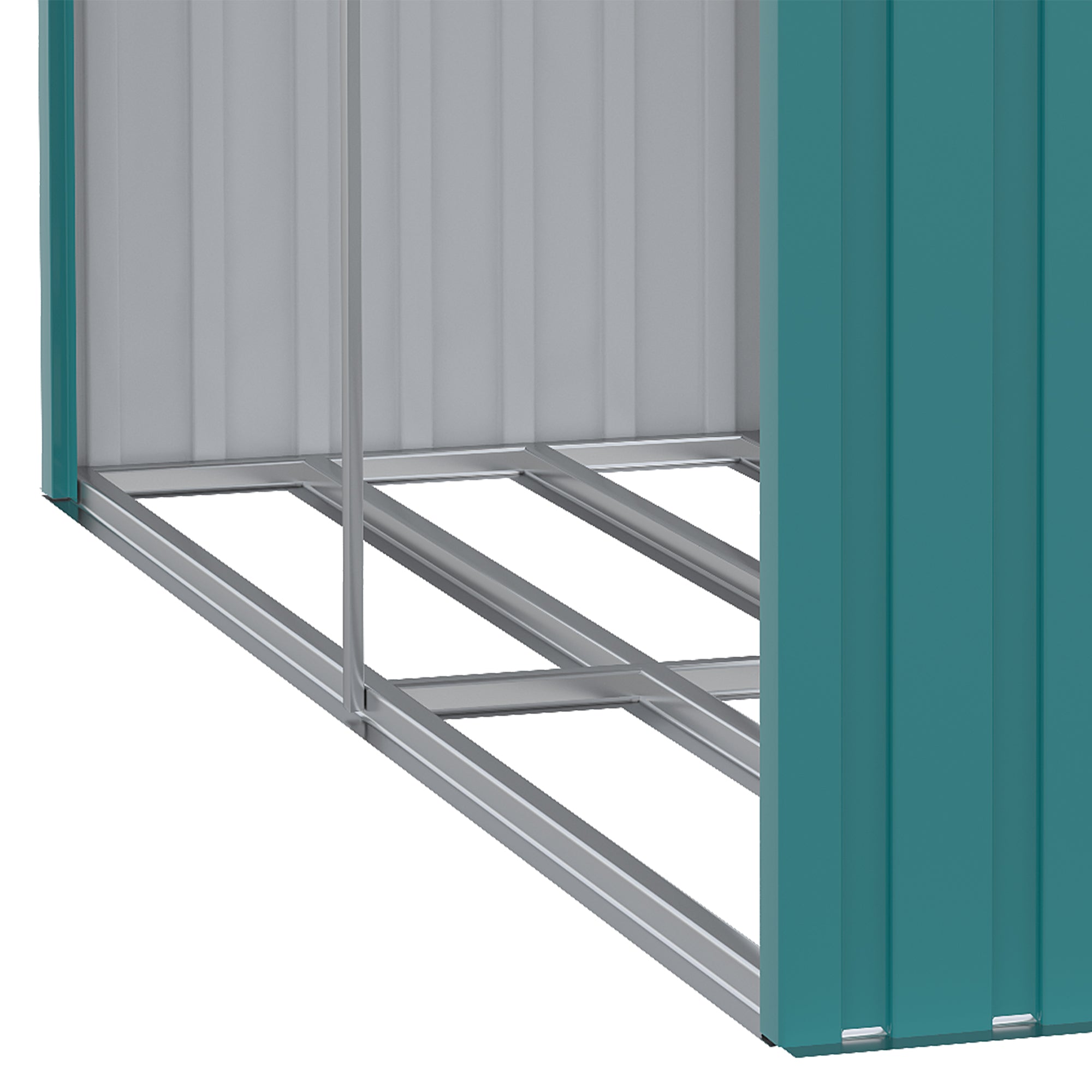 Galvanized Steel Log Shed Outdoor Log Storage Shed with Roof for Garden Terrace Patio 94.5x33.9x63 inches Green