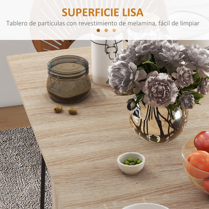 Folding Dining Table Folding Kitchen Table with Wheels Folding Wings and Shelves for 4-6 People 75x140x74 cm Natural