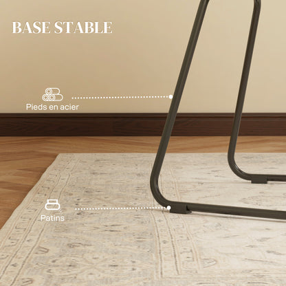 Set of 2 Dining Chairs Kitchen Chair Rattan Design Bohemian Style Steel Base 56 x 59 x 74 cm