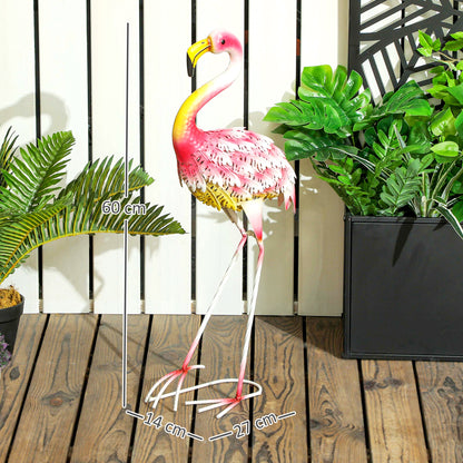 Metal Flamingo Garden Statue Flamingo Ornament for Outdoor Decor Sculpture for Lawn Patio Pond
