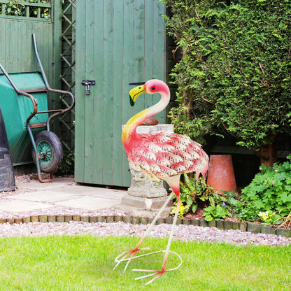 Metal Flamingo Garden Statue Flamingo Ornament for Outdoor Decor Sculpture for Lawn Patio Pond