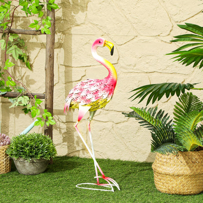 Metal Flamingo Garden Statue Flamingo Ornament for Outdoor Decor Sculpture for Lawn Patio Pond