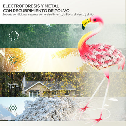 Metal Flamingo Garden Statue Flamingo Ornament for Outdoor Decor Sculpture for Lawn Patio Pond