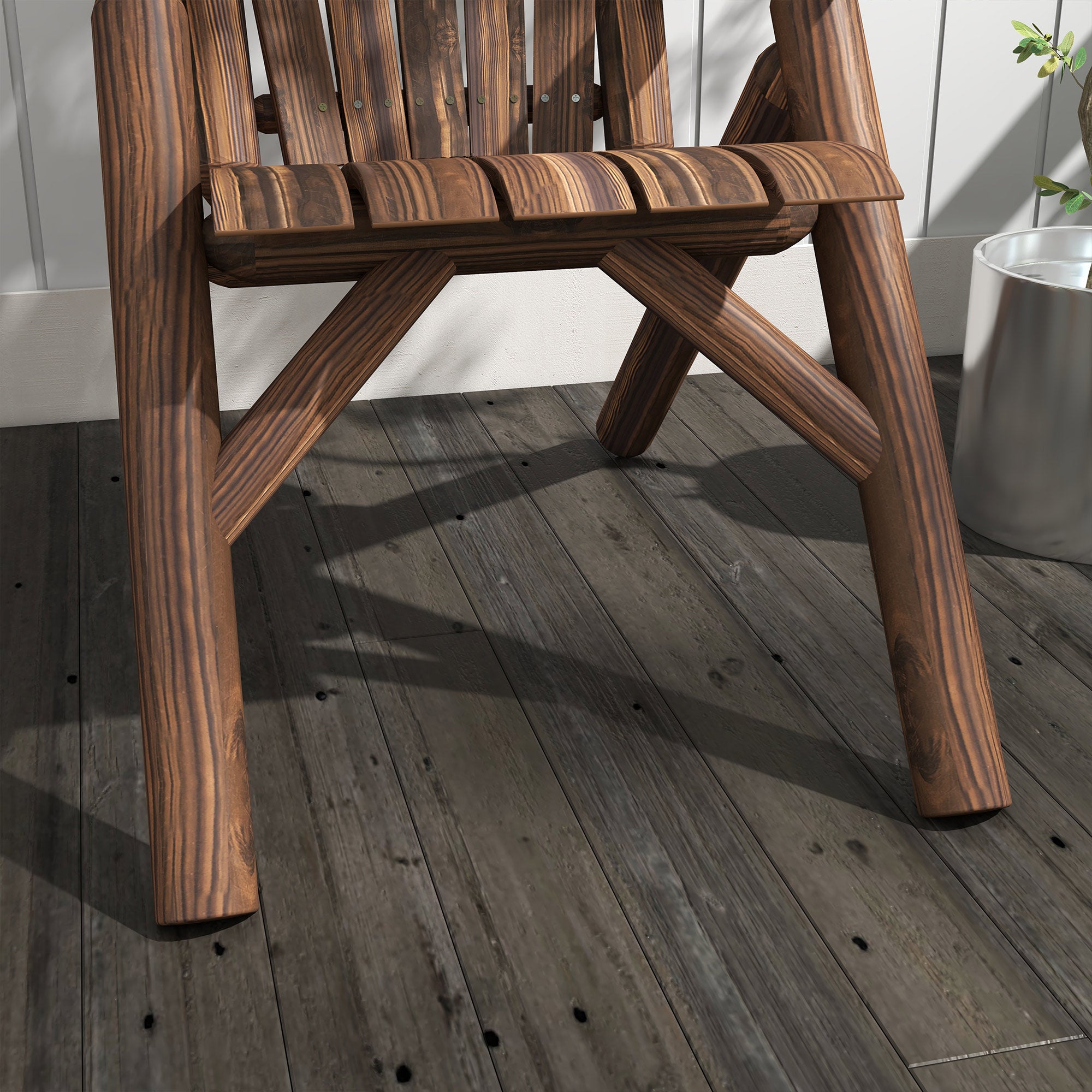 Adirondack Chair Weatherproof Adirondack Chair made of Wood Outdoor Garden Chair with High Backrest and Armrests Balcony Chair Garden Seat for Garden, Terrace Balcony 83 x 68 x 101 cm Charcoal