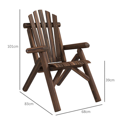 Adirondack Chair Weatherproof Adirondack Chair made of Wood Outdoor Garden Chair with High Backrest and Armrests Balcony Chair Garden Seat for Garden, Terrace Balcony 83 x 68 x 101 cm Charcoal