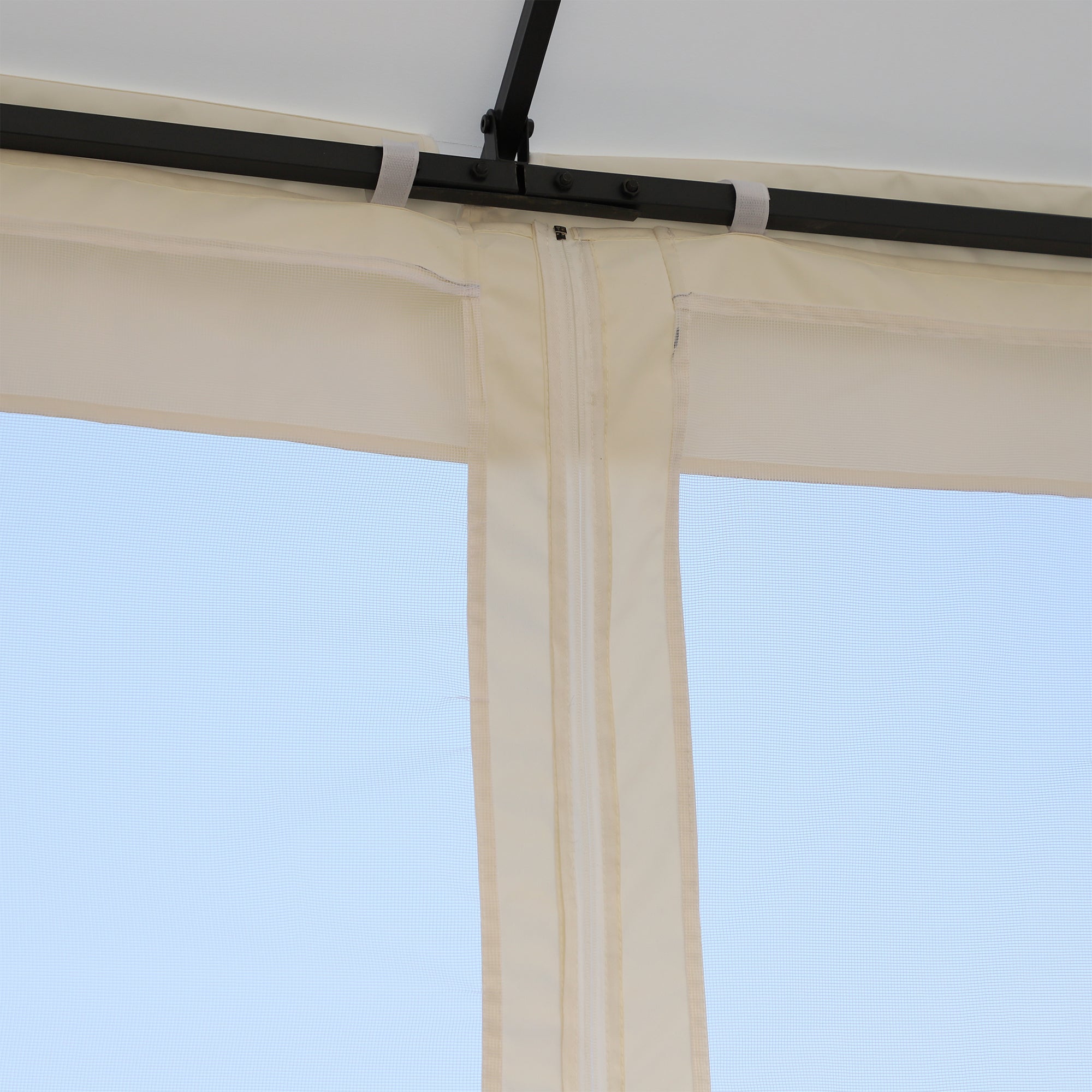 Garden Gazebo 3x3x2.8 m Outdoor Large Canopy with Double Roof Mosquito Nets and Steel Frame for Patio Party White