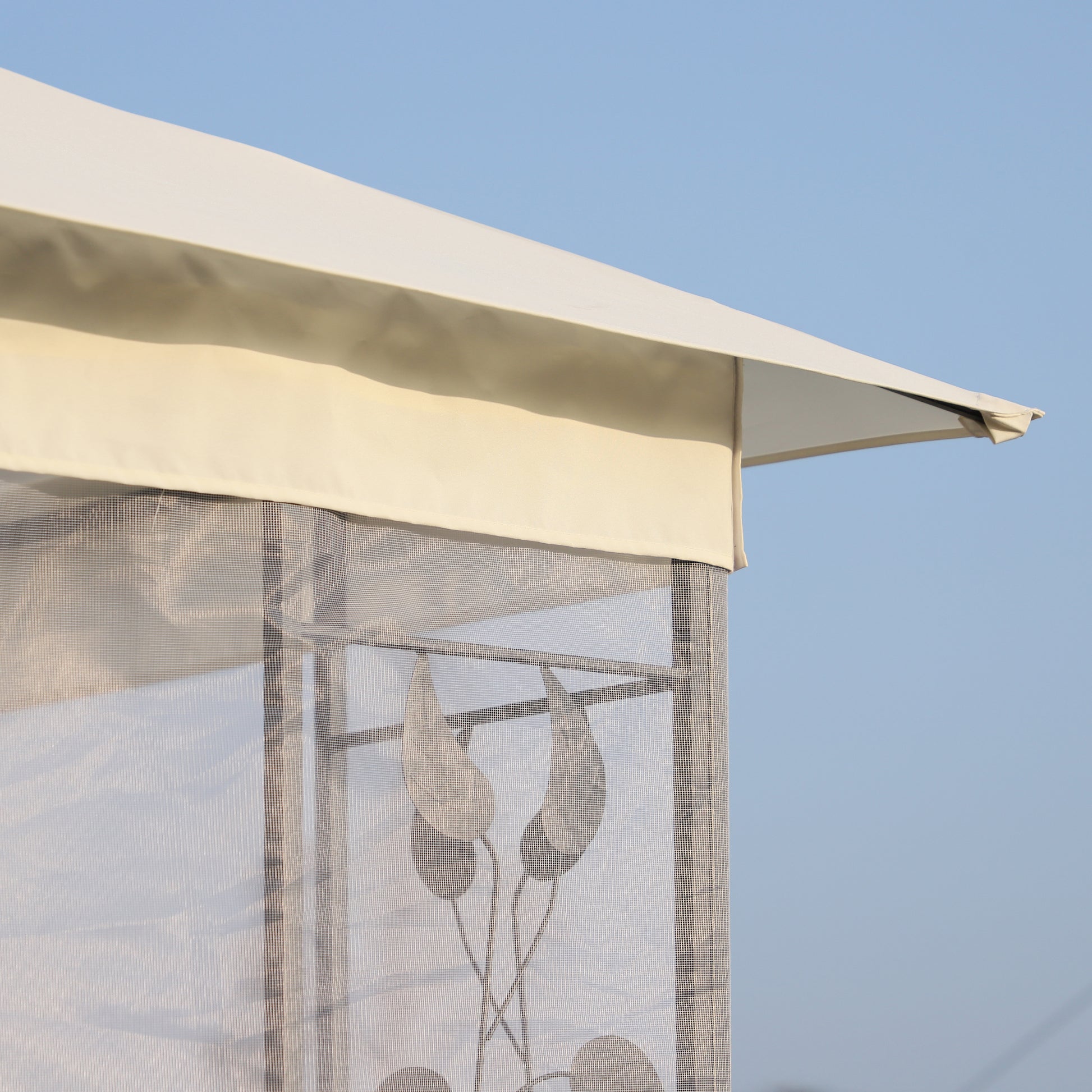Garden Gazebo 3x3x2.8 m Outdoor Large Canopy with Double Roof Mosquito Nets and Steel Frame for Patio Party White