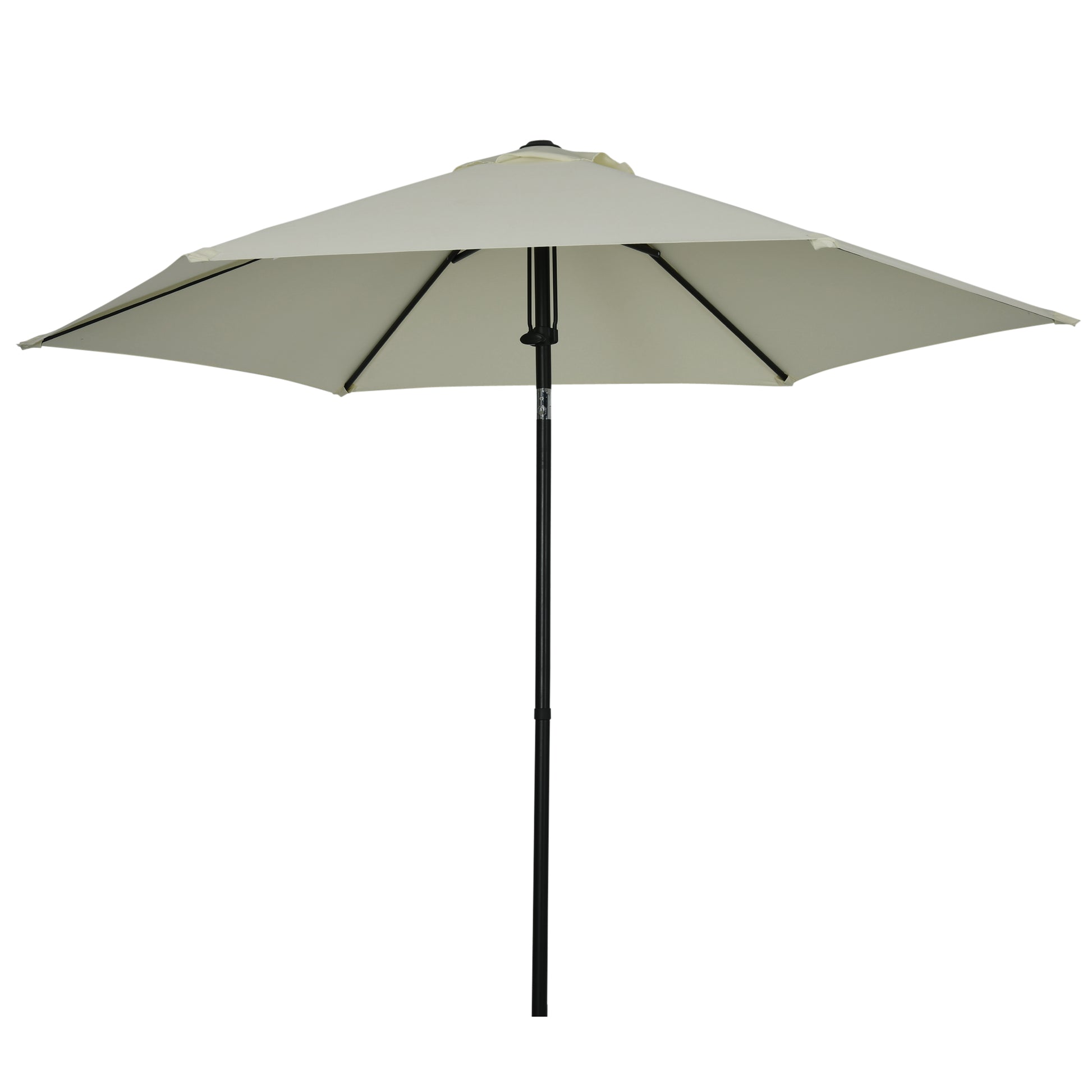 Garden Umbrella Tiltable Straight Manual Push Parasol with Metal High Density Polyester 180g/m² Canopy Ø 265 x 235H cm Light Gray