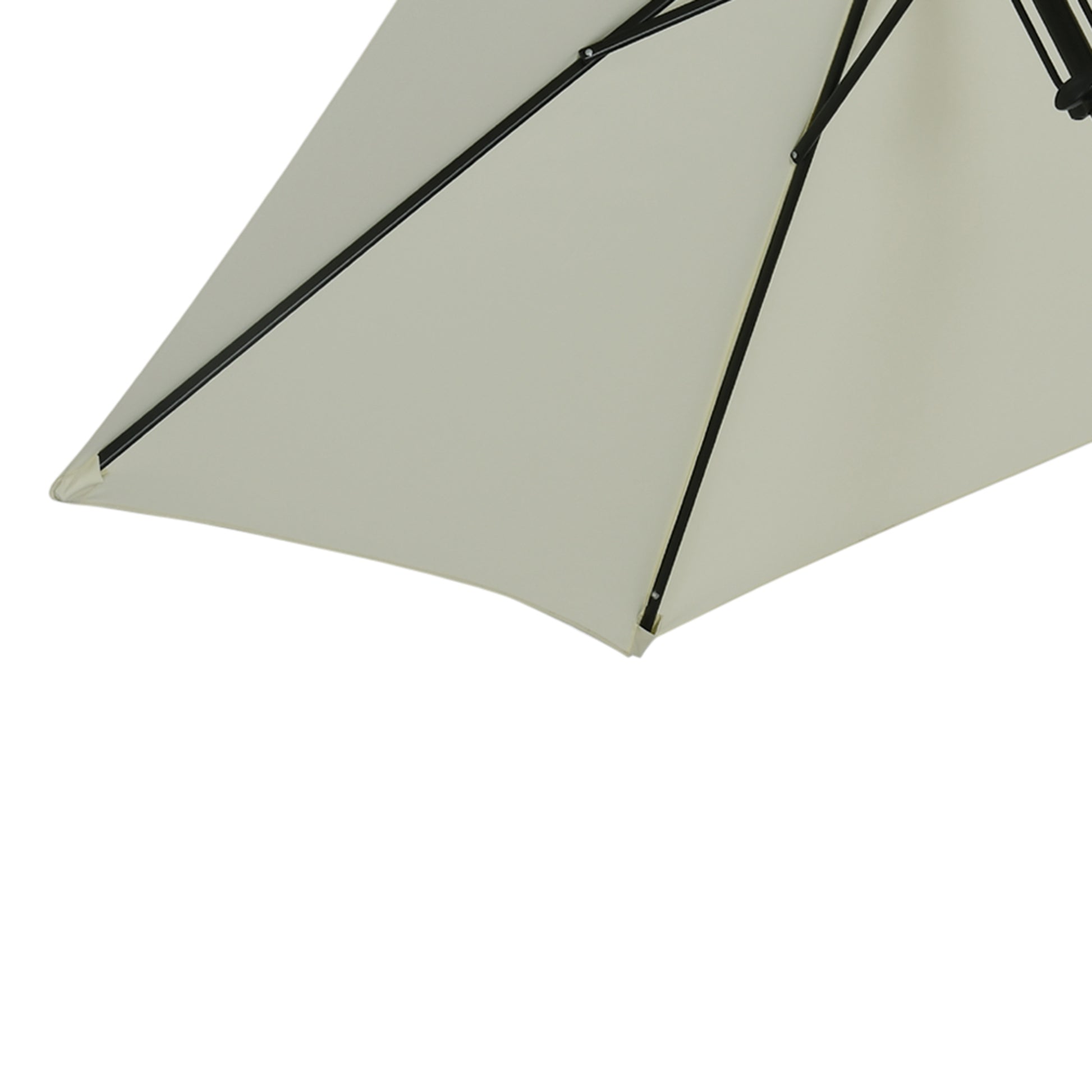 Garden Umbrella Tiltable Straight Manual Push Parasol with Metal High Density Polyester 180g/m² Canopy Ø 265 x 235H cm Light Gray