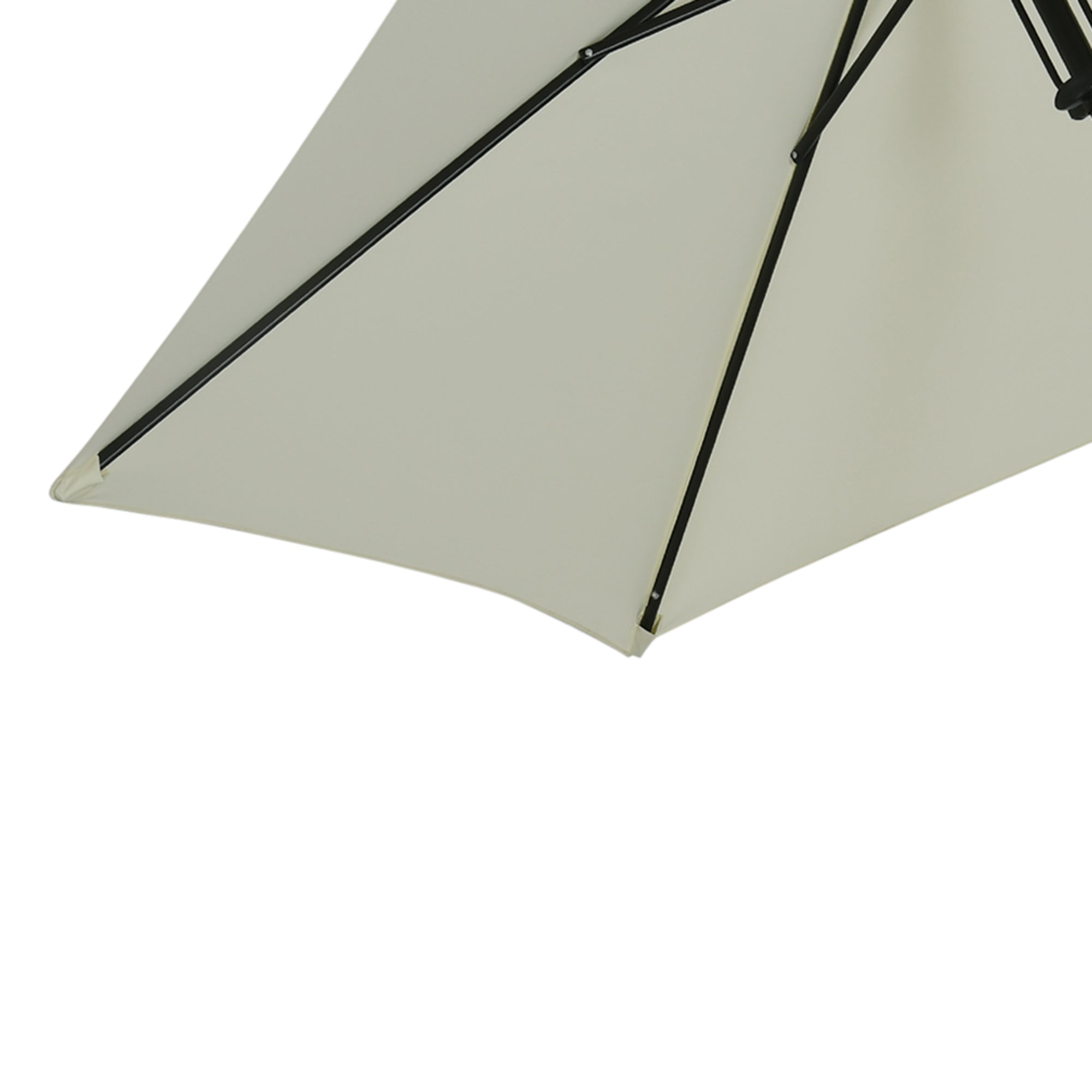 Garden Umbrella Tiltable Straight Manual Push Parasol with Metal High Density Polyester 180g/m² Canopy Ø 265 x 235H cm Light Gray