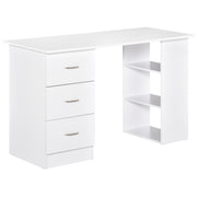 Desk with Storage, Computer Table 120 x 50 cm, Computer Desk with Shelves and Drawers, for Small Spaces, Bedroom, White