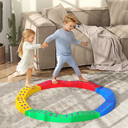 Balance Beams for Children +3 Years Balance Board 8-Piece Arc Shape Non-Slip Base Multicolor Balance Training