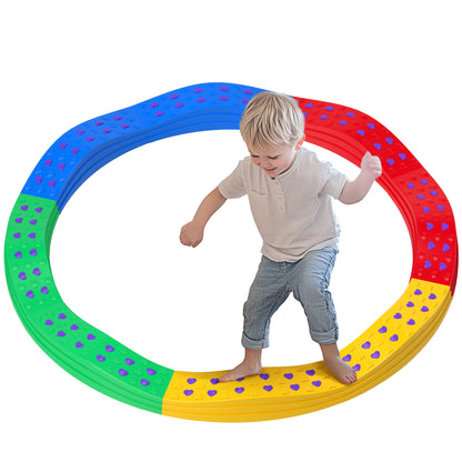 Balance Beams for Children +3 Years Balance Board 8-Piece Arc Shape Non-Slip Base Multicolor Balance Training