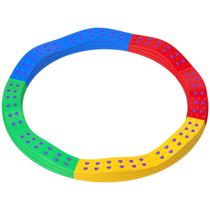 Balance Beams for Children +3 Years Balance Board 8-Piece Arc Shape Non-Slip Base Multicolor Balance Training