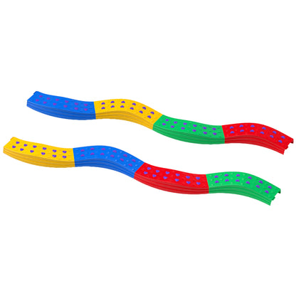 Balance Beams for Children +3 Years Balance Board 8-Piece Arc Shape Non-Slip Base Multicolor Balance Training