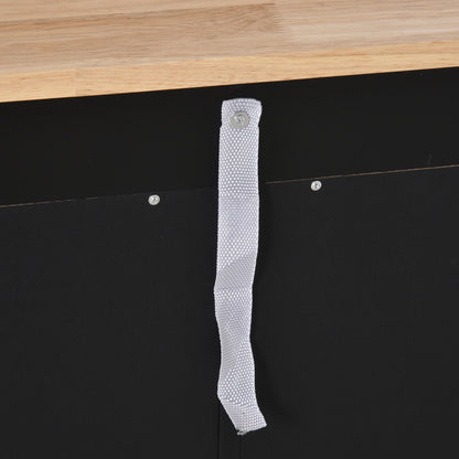 Living Room Storage Buffet with Double Door Cabinets, 2 Drawers, and Adjustable Shelf, Storage Cabinet for Living Room, Kitchen, Bedroom, Black and Natural Wood