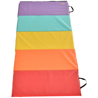 Fitness/Yoga Mat for Gym and Home, with 5 Colored Foldable Panels, EPE Padding, 195x76x3 cm