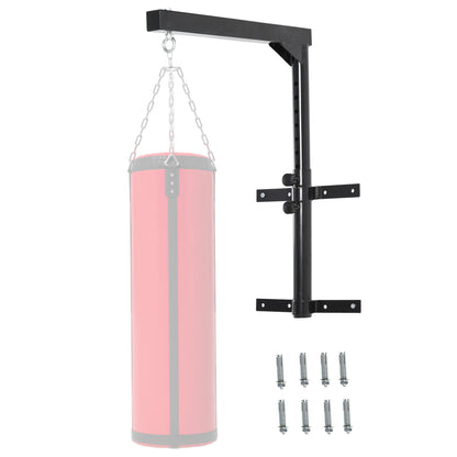 Heavy Bag Hanger Wall Mount Punching Bag Holder up to 100 kg Capacity 60-88cm height-adjustable Black