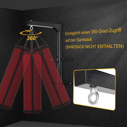 Heavy Bag Hanger Wall Mount Punching Bag Holder up to 100 kg Capacity 60-88cm height-adjustable Black
